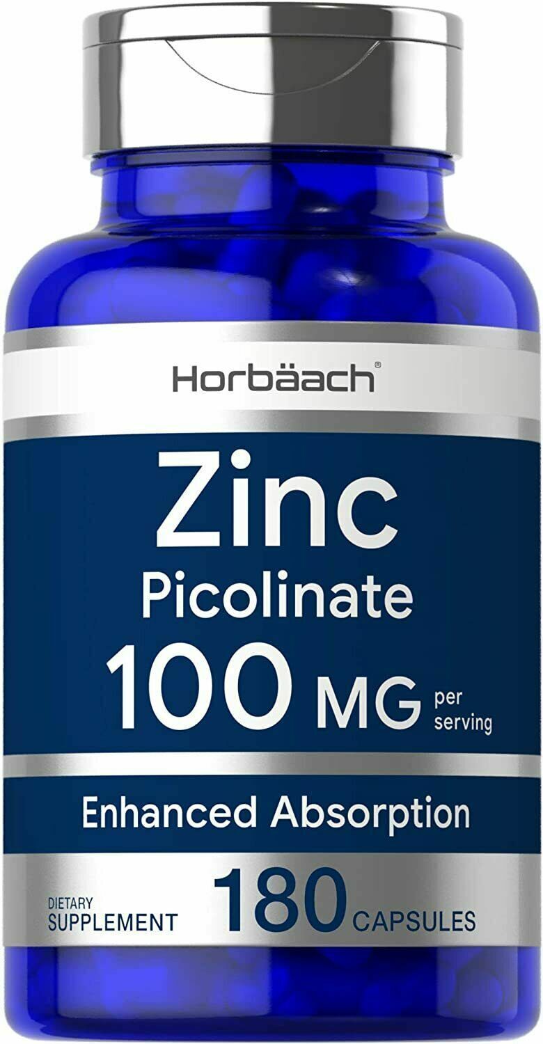 Horbaach Zinc Picolinate 100mg 180 Caps ENHANCED ABSORPTION - FREE EXPRESS POST!