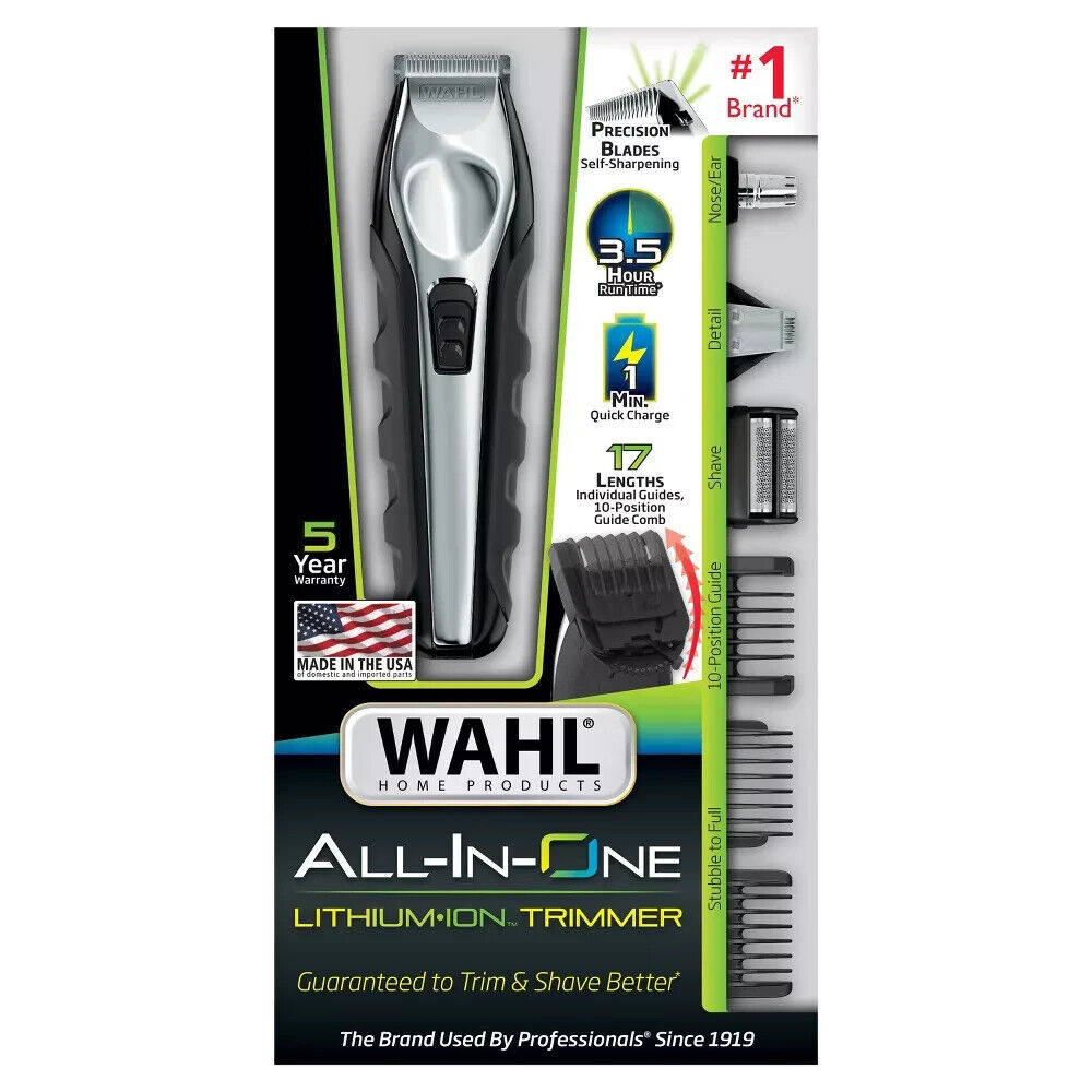 Wahl Clipper All-In-One Lithium Ion Men's Facial Hair Beard Trimmer #9888-600