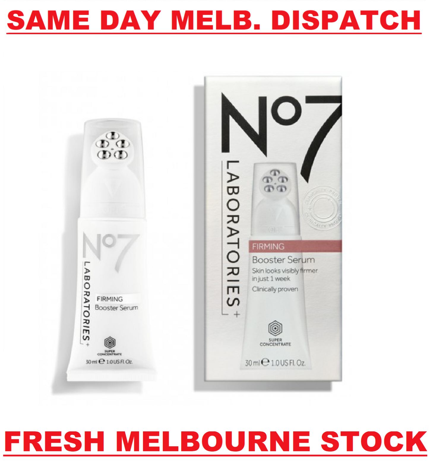 Boots No7 Laboratories FIRMING BOOSTER SERUM ANTI AGING CLINICALLY PROVEN 30mL