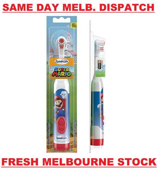 Spinbrush Kids - Battery Power Toothbrush - Soft 3+ Years - Super Mario (Mario)