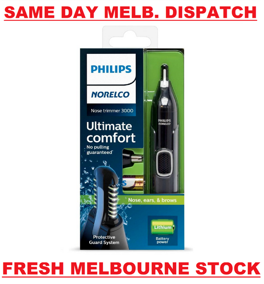 Philips NORELCO Nose Trimmer 3000 Battery Washable Ear + Brow Shaver NT3600/42