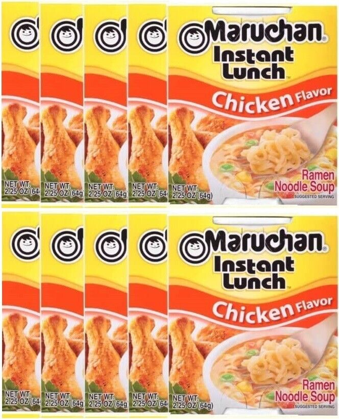 Maruchan Ramen Instant Cup Noodles - Chicken Flavour - 10 Pack (10 x 64g Cups)