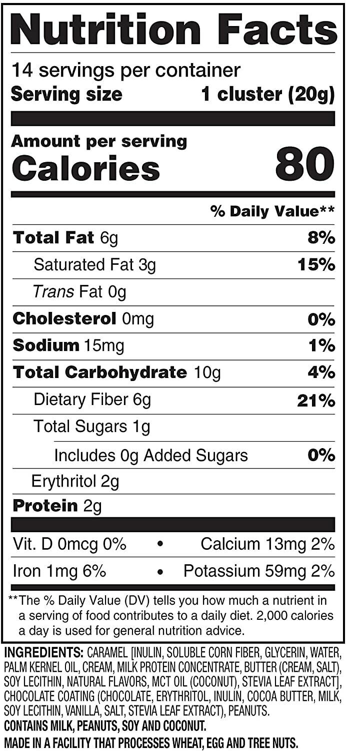 SlimFast Keto Fat Bomb Snack Cluster - 14 Packs x 20g Caramel Nuts & Chocolate