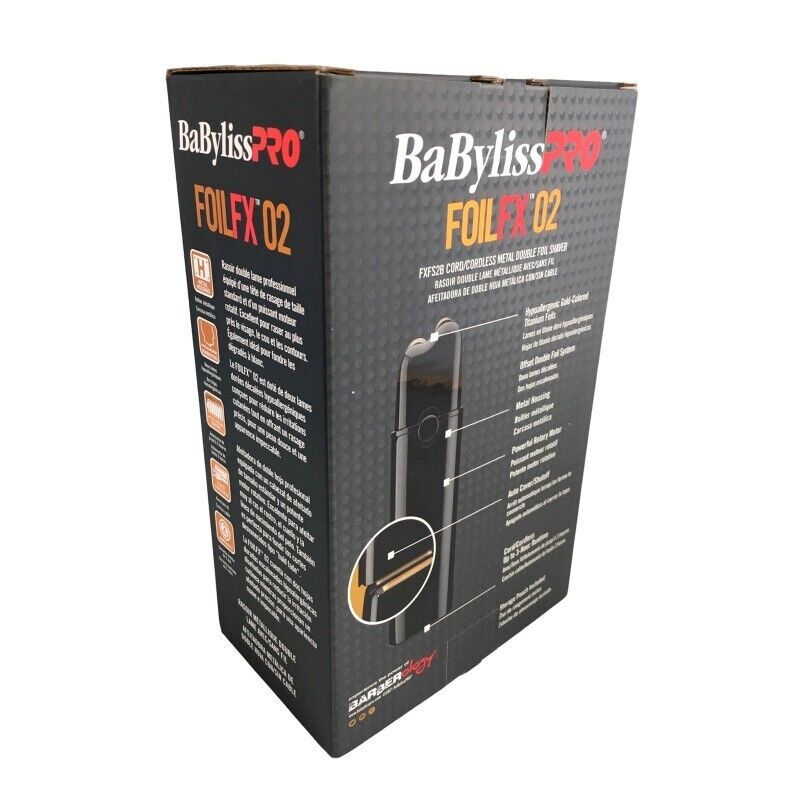 BabylissPRO FoilFX02 Metal Double Foil FX02 Hair Shaver Babyliss FXFS2B BLACK