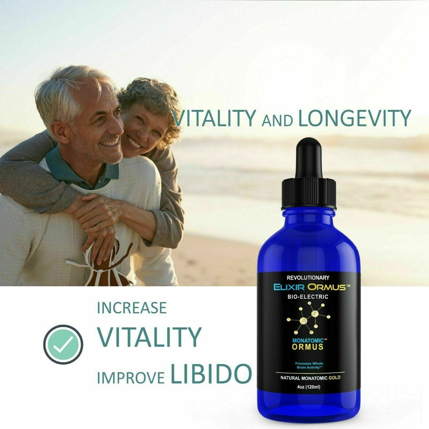 ELIXIR ORMUS MONATOMIC GOLD 120mL Memory Cognitive Function - FREE EXPRESS POST