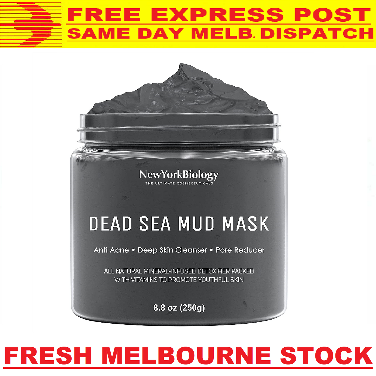 New York Biology DEAD SEA MUD MASK Exfoliate Cleanser 250g - FREE EXPRESS POST