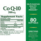 NATURE'S BOUNTY CoQ10 200mg Support Heart Health & Blood Pressure - 80 Soft Gels