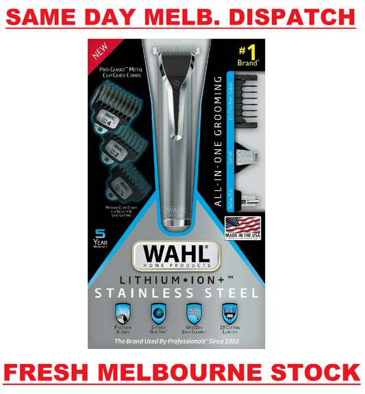 Wahl Clipper Stainless Steel Lithium Ion Plus Men Hair Beard Trimmer #9898 NEW