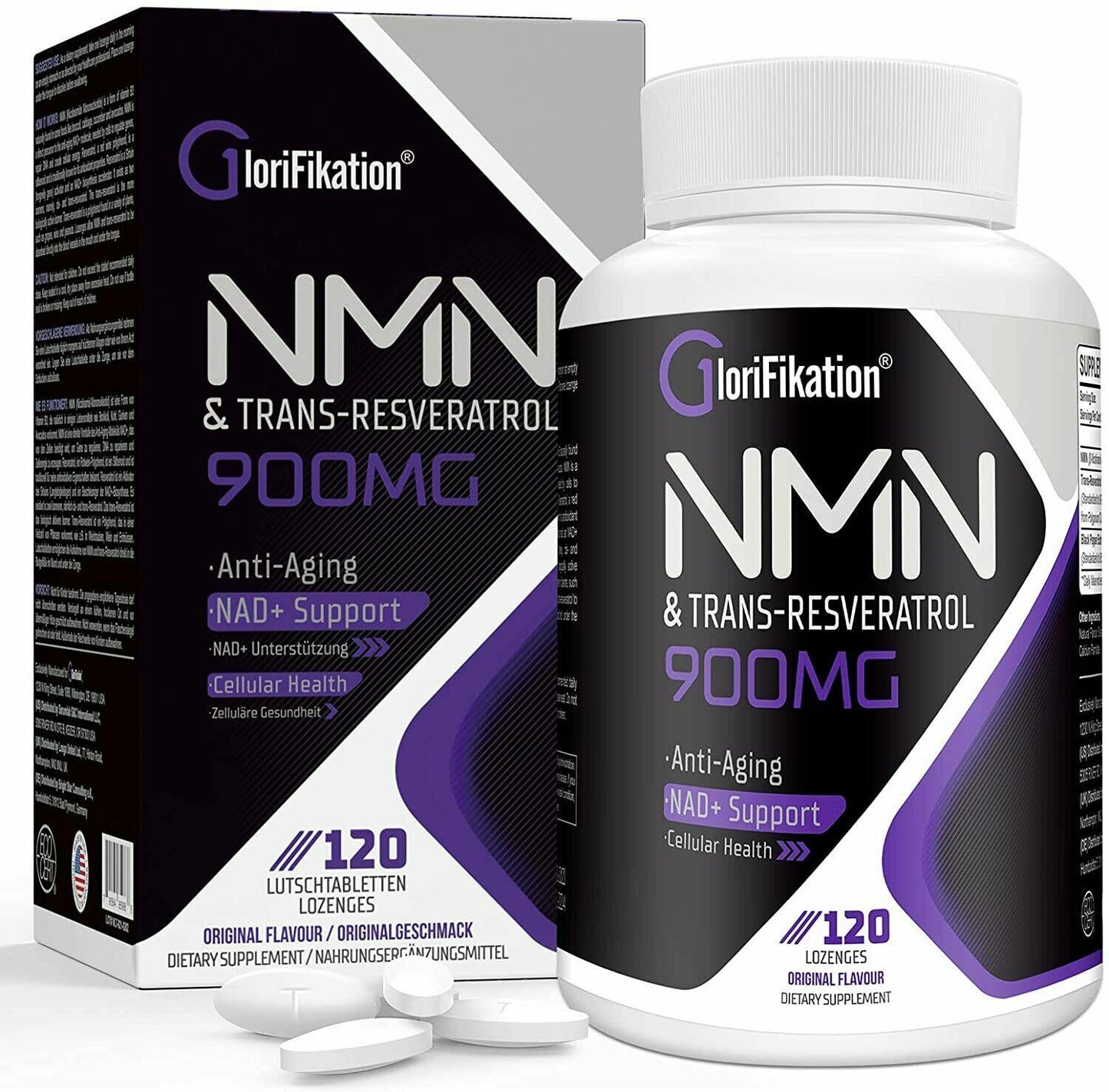 NMN 500mg + Resveratrol 400mg NAD+ ANTI-AGING 120 Lozenges - FREE EXPRESS POST