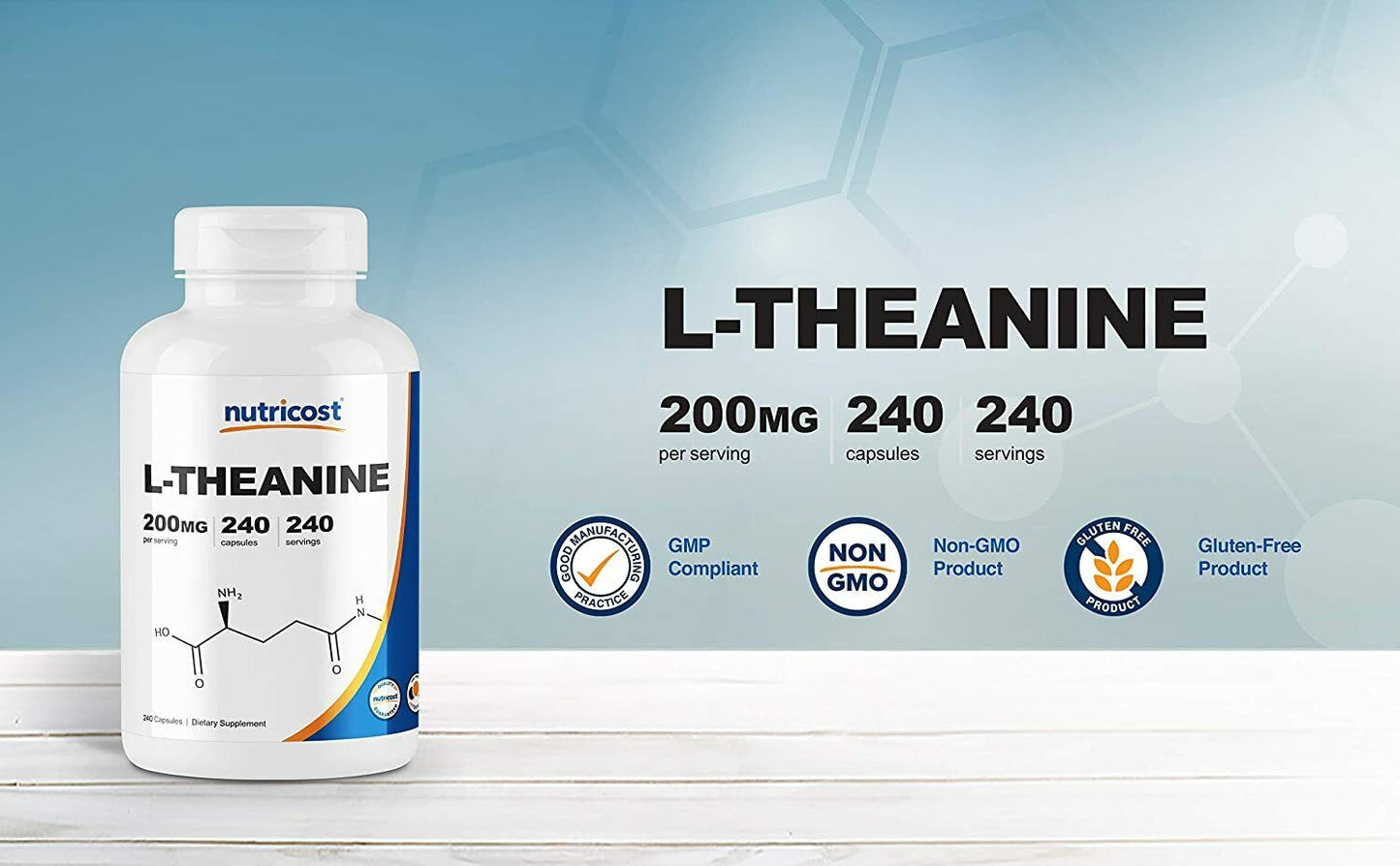 L-Theanine DOUBLE STRENGTH 200mg 240 Caps PREMIUM QUALITY - MELB STOCK FAST SHIP