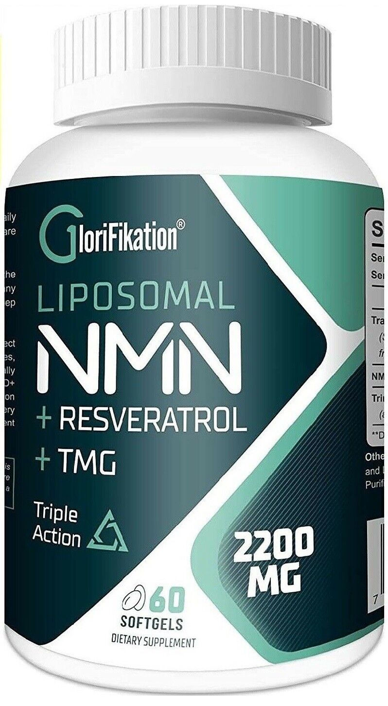 NMN + RESVERATROL + TMG 2200mg 60 Softgel POWERFUL NAD+ BOOSTER ANTI-AGING COMBO