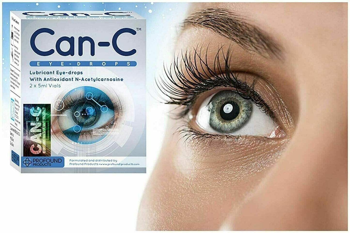 CAN-C Eye Drops Cataract Lubricant with Antioxident N-Acetylcarnosine - 2 x 5mL