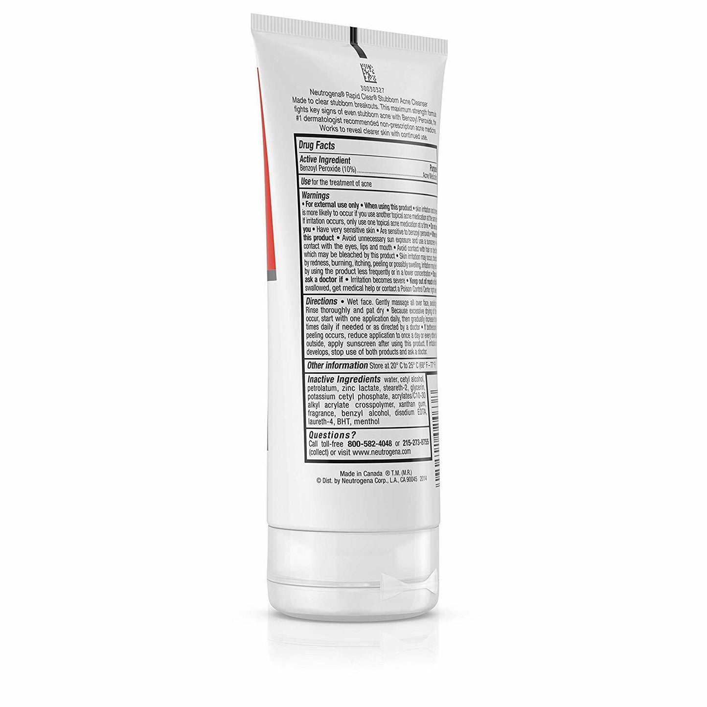 Neutrogena Rapid Clear Stubborn Acne Cleanser Skin Care Benzoyl Peroxide 147ml