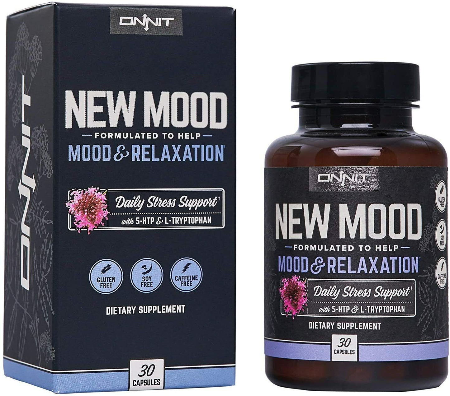 ONNIT New Mood 30 Caps, 5-HTP L-Tryptophan Relaxation Joe Rogan JRE VALUE SIZE