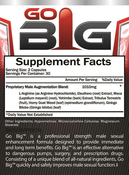 PENIS ENHANCEMENT PILLS - Naturally Increase Size Libido MAX STRENGTH 60 CAPS GB