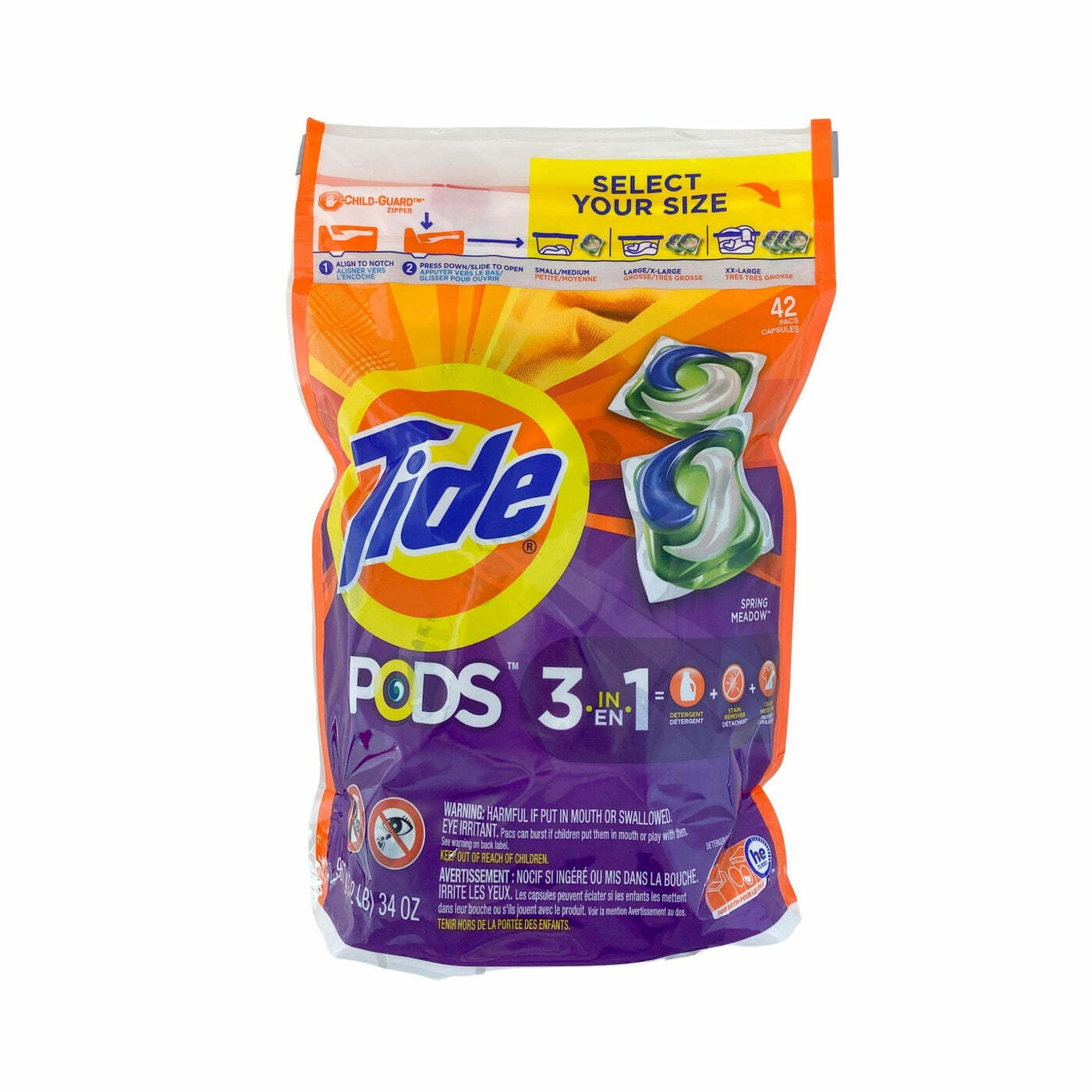 Tide PODS Laundry Detergent Liquid Pacs Capsules, Spring Meadow Scent (42 Count)
