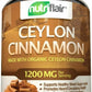 NutriFlair ORGANIC CEYLON CINNAMON 1200mg 120 Caps DOUBLE STRENGTH STRONG HEART