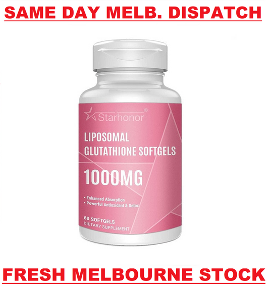 LIPOSOMAL GLUTATHIONE 1000mg 60 Gels ULTRA STRENGTH Anti-Aging Skin Whitening!