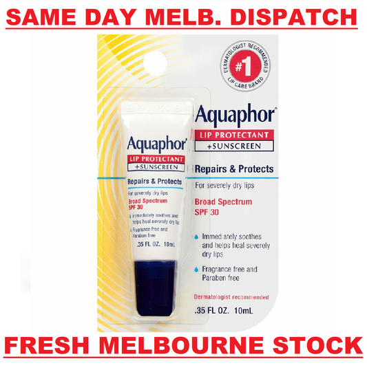 Aquaphor Lip Balm Protectant + Sunscreen SPF30 Severely Dry Chapped Cracked Lips