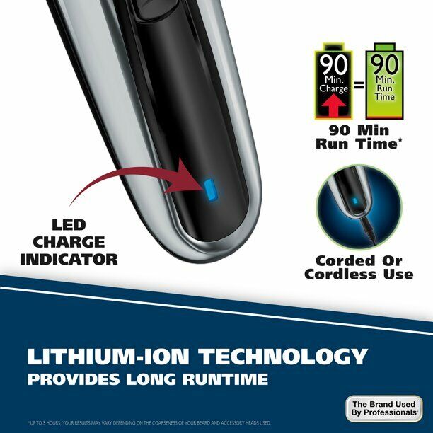 Wahl 2-in-1 Vacuum Trimmer Lithium Ion Beard Shaver Waterproof Rechargeable 9870