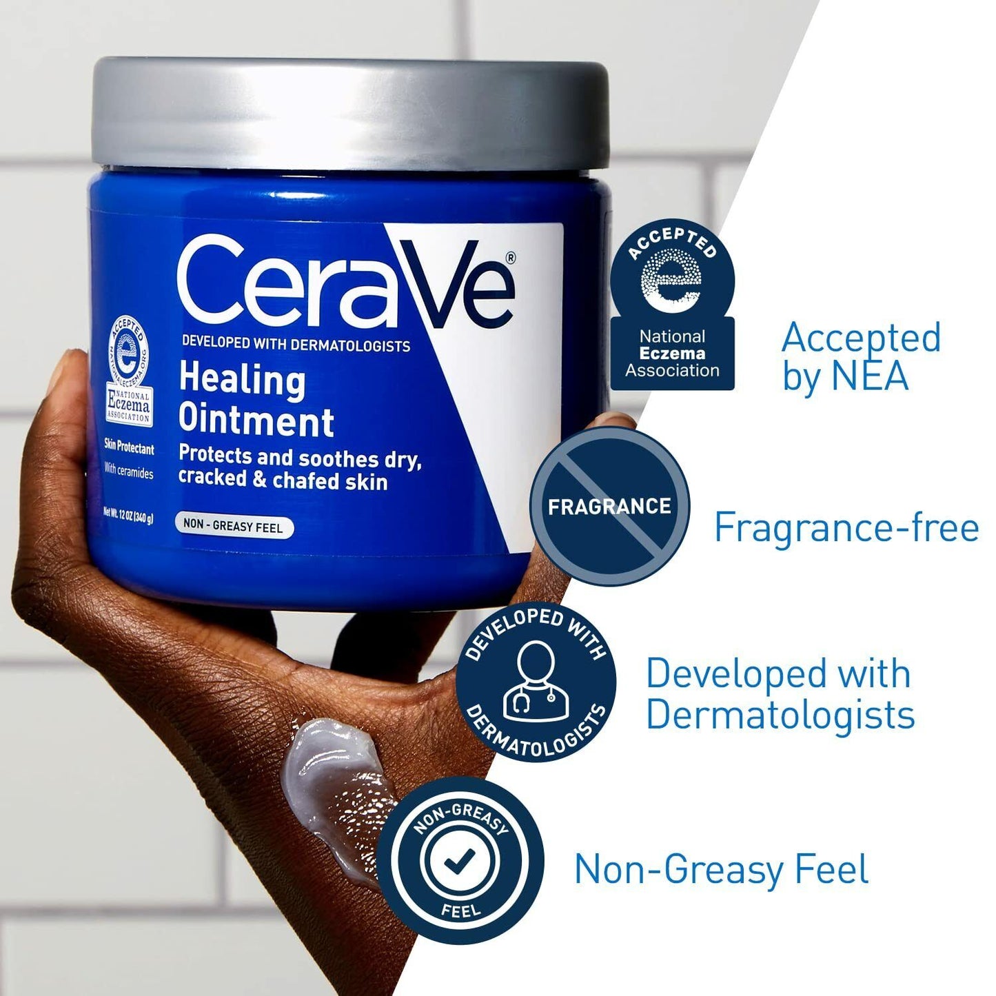 CeraVe Healing Ointment with Hyaluronic Acid - Protect & Repair Dry Skin 340g