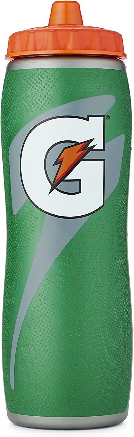 Gatorade Sports Drink Water Bottle 32oz Gator-Skin Easy Grip Leak Proof BPA FREE