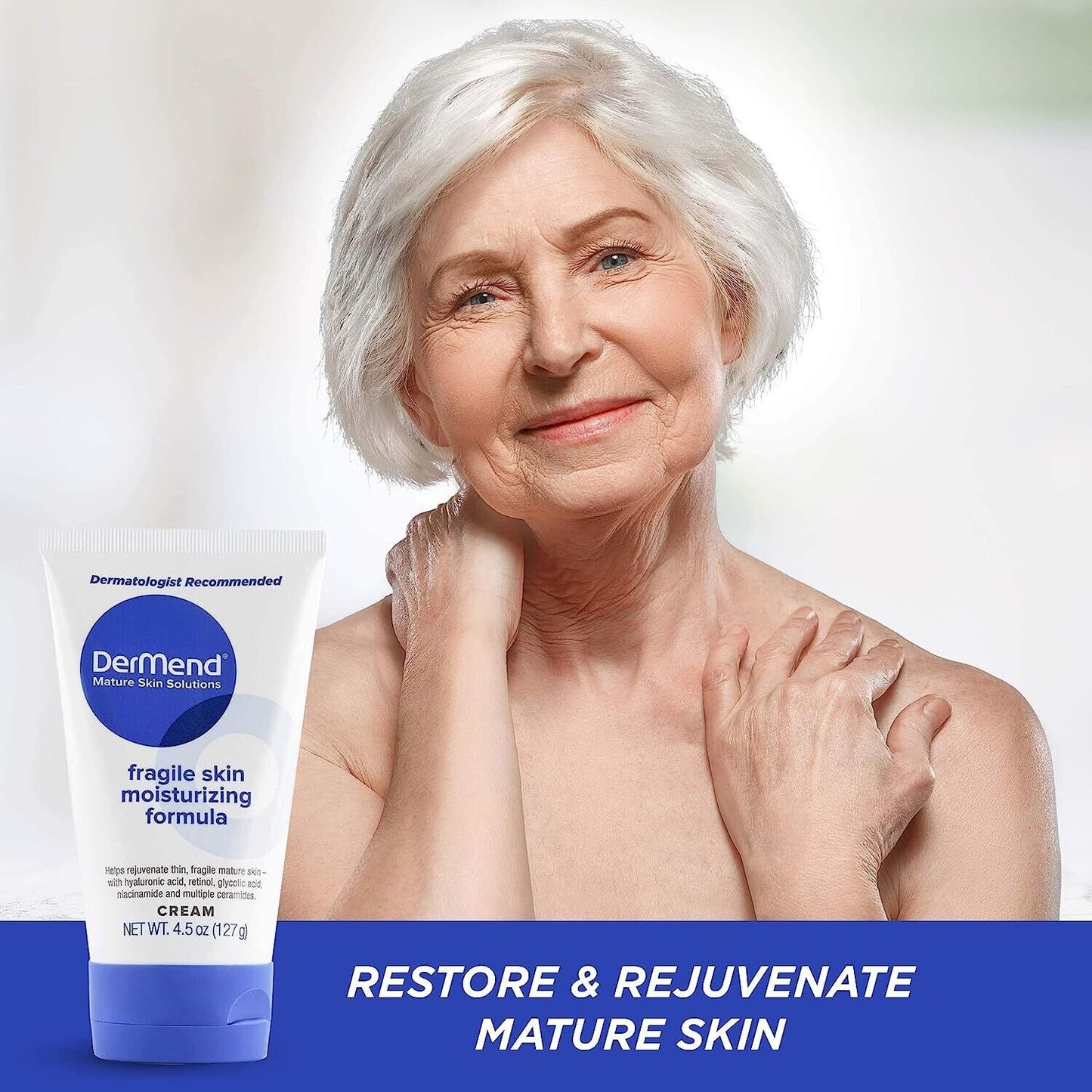 DerMend Fragile Skin Moisturising Formula, Daily Anti-Aging Wrinkle Cream - 127g