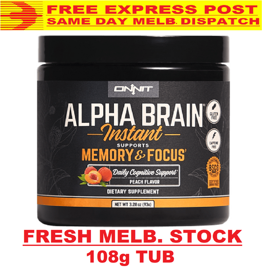 Onnit Alpha Brain INSTANT NOOTROPIC DRINK 108g Tub GPC Huperzine Joe Rogan JRE