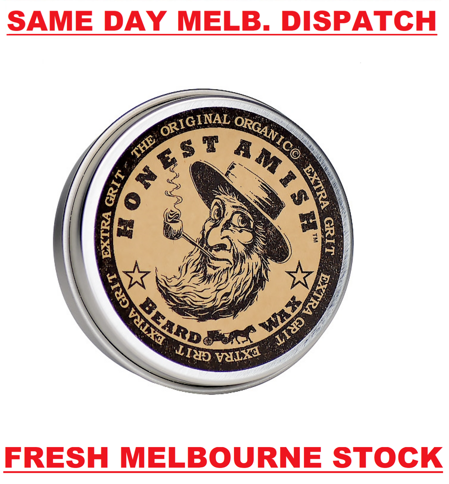 Honest Amish Beard Wax - Extra Grit 2oz 60mL Beard & Moustache Styling Products