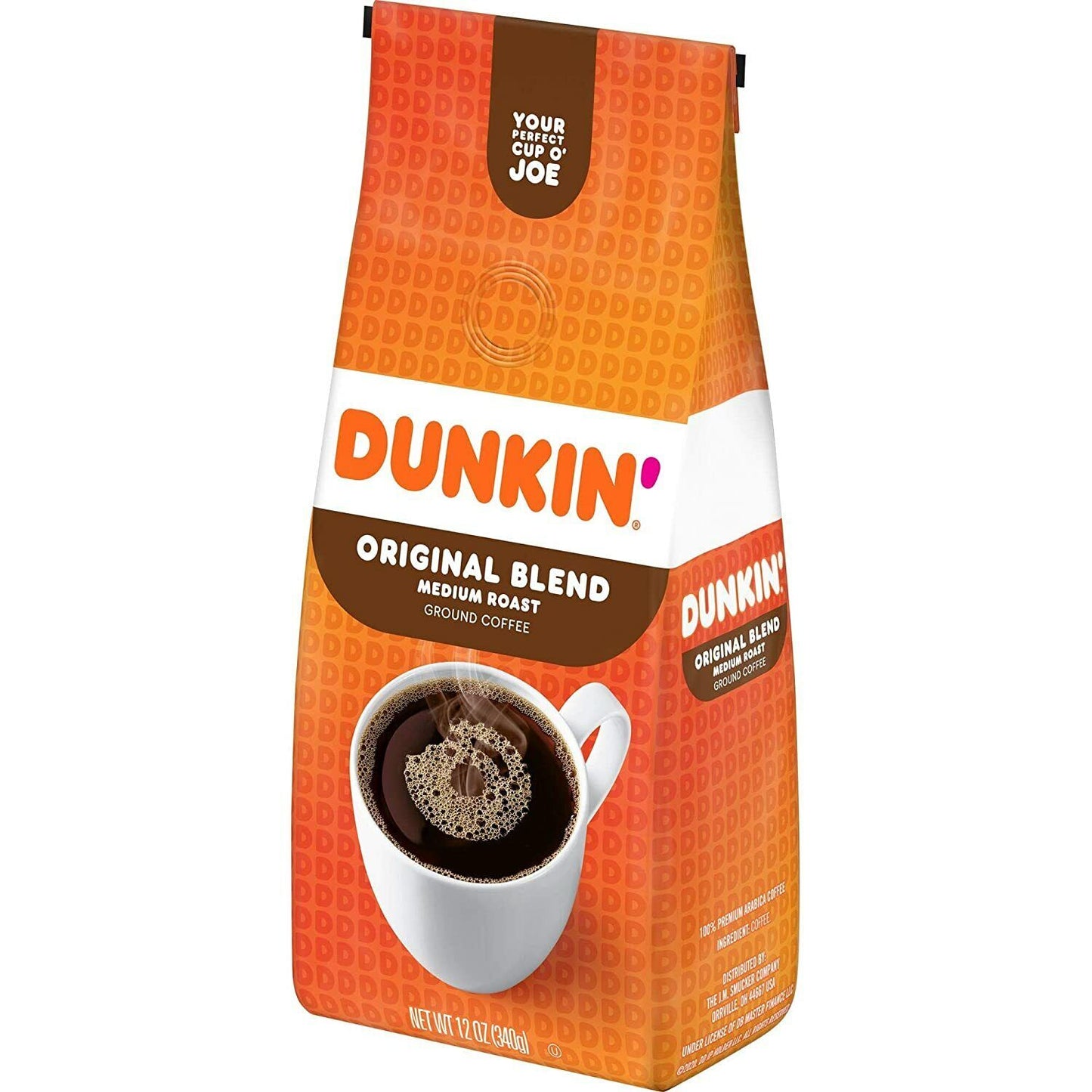 Dunkin' Donuts Original Blend Medium Roast Ground Coffee 100% Arabica Beans 340g