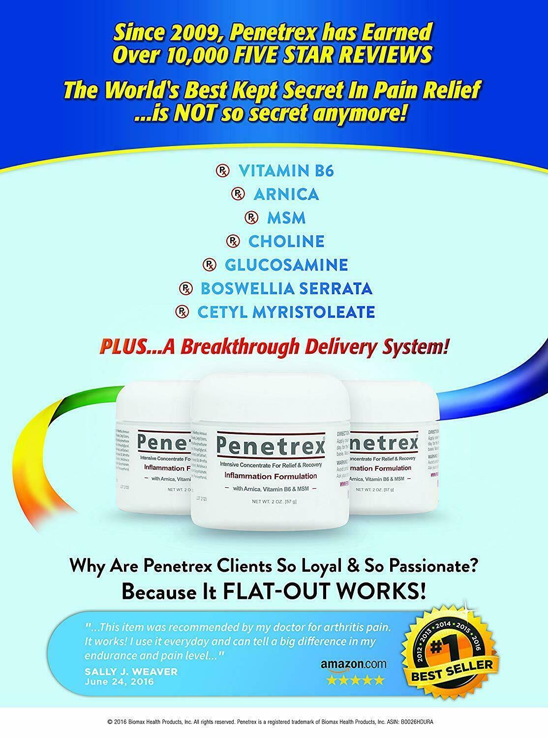 PENETREX PAIN RELIEF CREAM Inflammation Sports Sore Muscles Aches Arthritis NEW