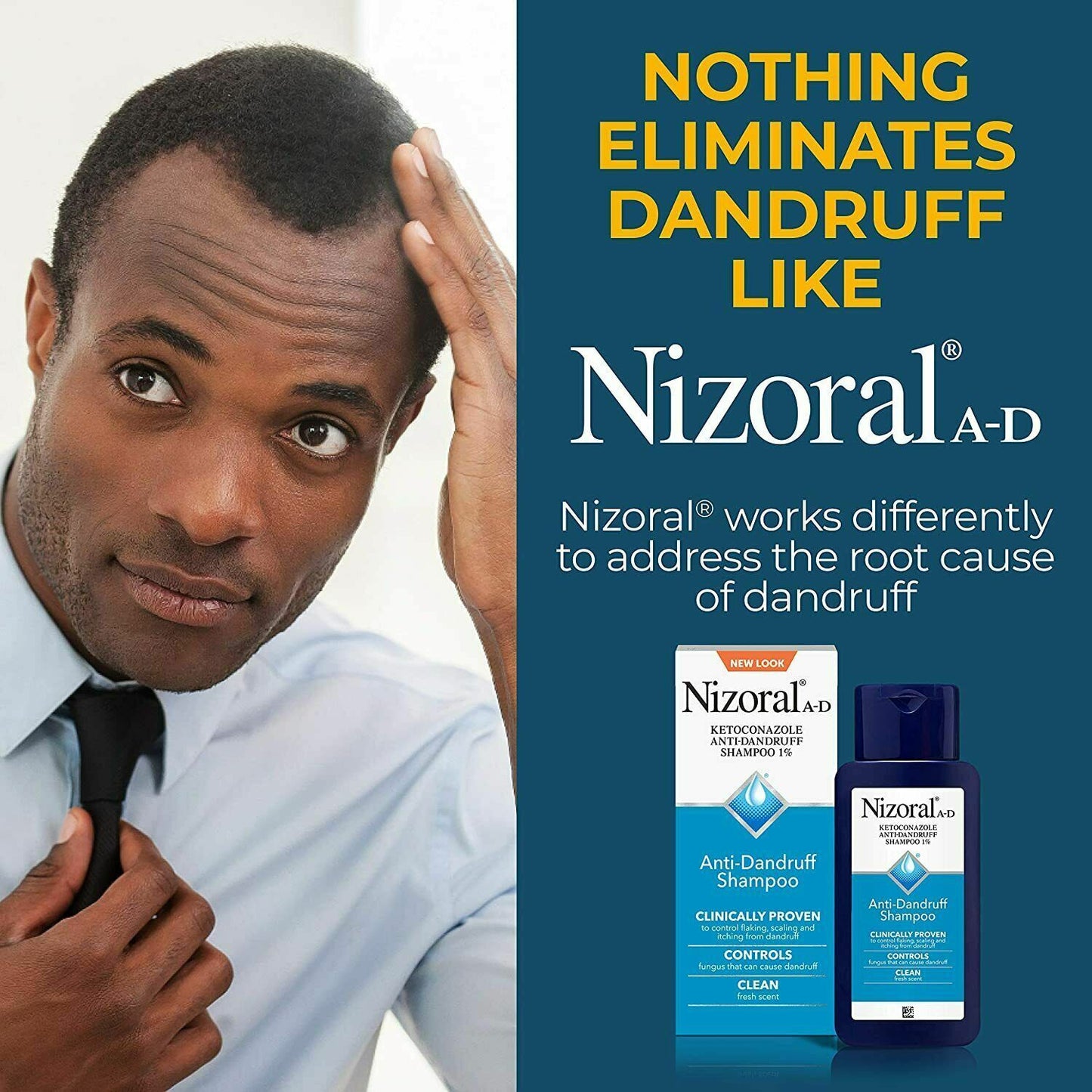 Nizoral A-D Anti-Dandruff Shampoo 1% - Seborrheic Dermatitis Treatment 125mL NEW
