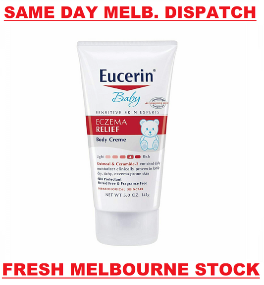 Eucerin Baby 3+ Months Eczema Relief Body Creme Dry Itchy Skin 141g NEW & SEALED
