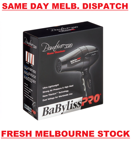 BaBylissPRO Bambino 5510 Nano Titanium Hair Dryer 1000w Travel Size Dual Voltage