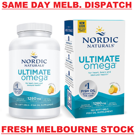 NORDIC NATURALS Ultimate Omega 1280mg EPA & DHA Fish Oil - 180 Soft Gels Lemon