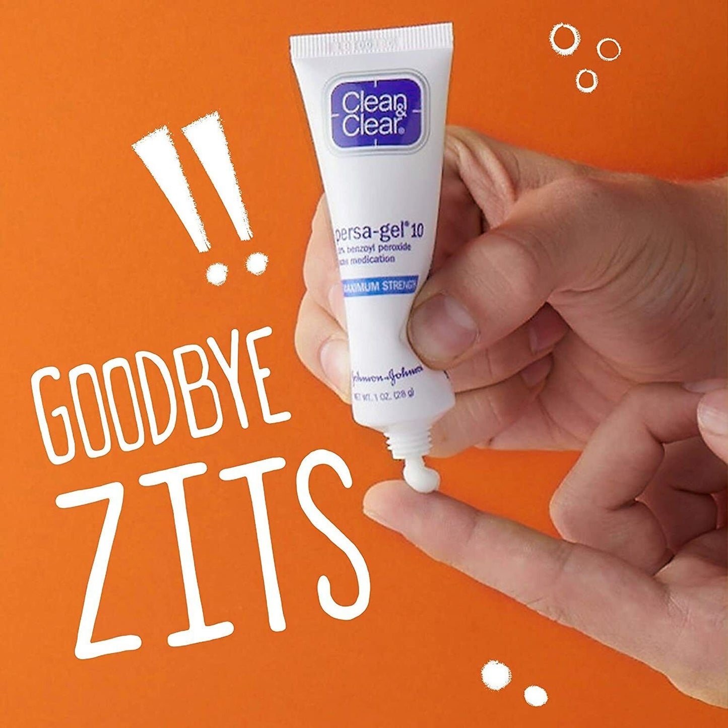 Clean & Clear Persa-Gel 10% Benzoyl Peroxide Maximum Strength Acne Treatment 28g