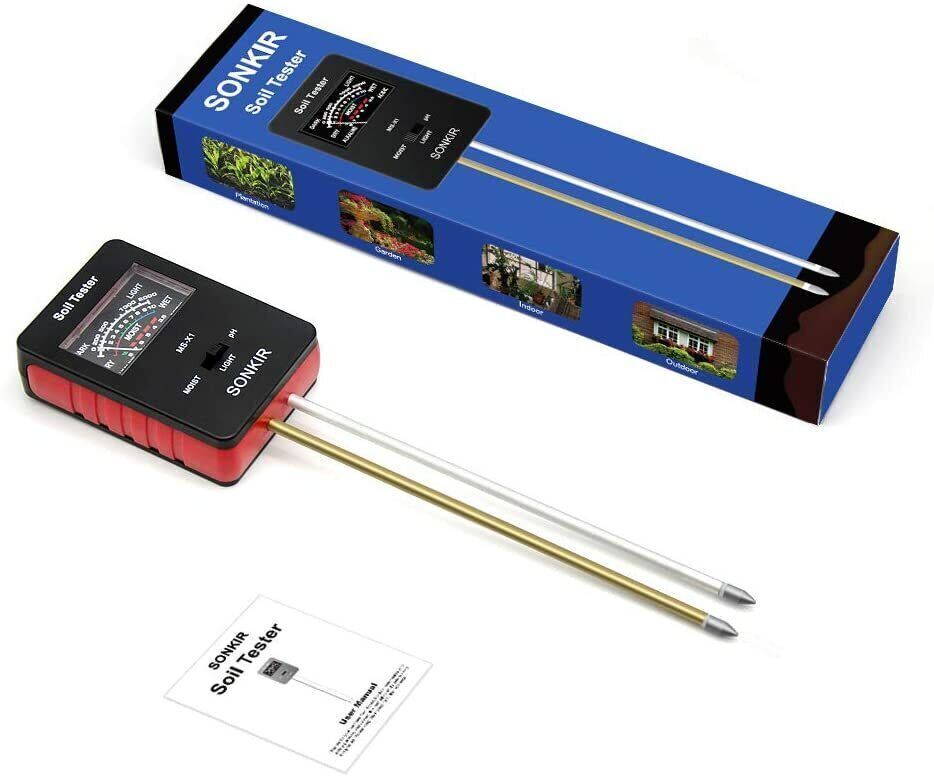 Sonkir Soil pH Meter, MS-X1 Upgraded 3-in-1 Soil Moisture/Light/pH Tester Garden