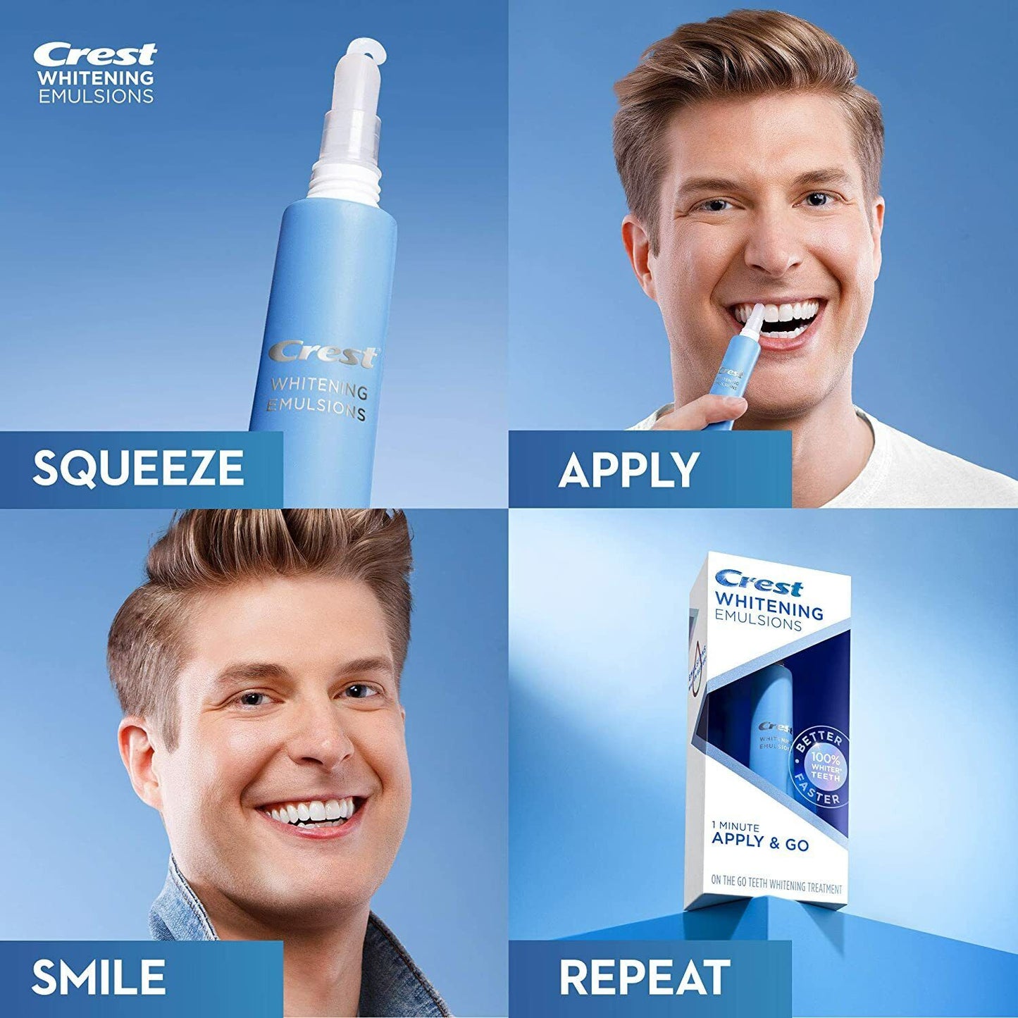 Crest Teeth Whitening Gel - Express White Bleaching Apply & Go Treatment 10g NEW