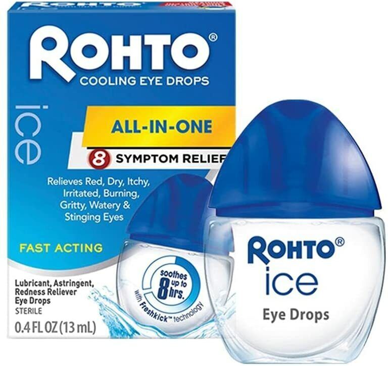 ROHTO ICE ALL-IN-ONE MULTI SYMPTOM RELIEF COOLING EYE DROPS 13ML FREE EXPRESS