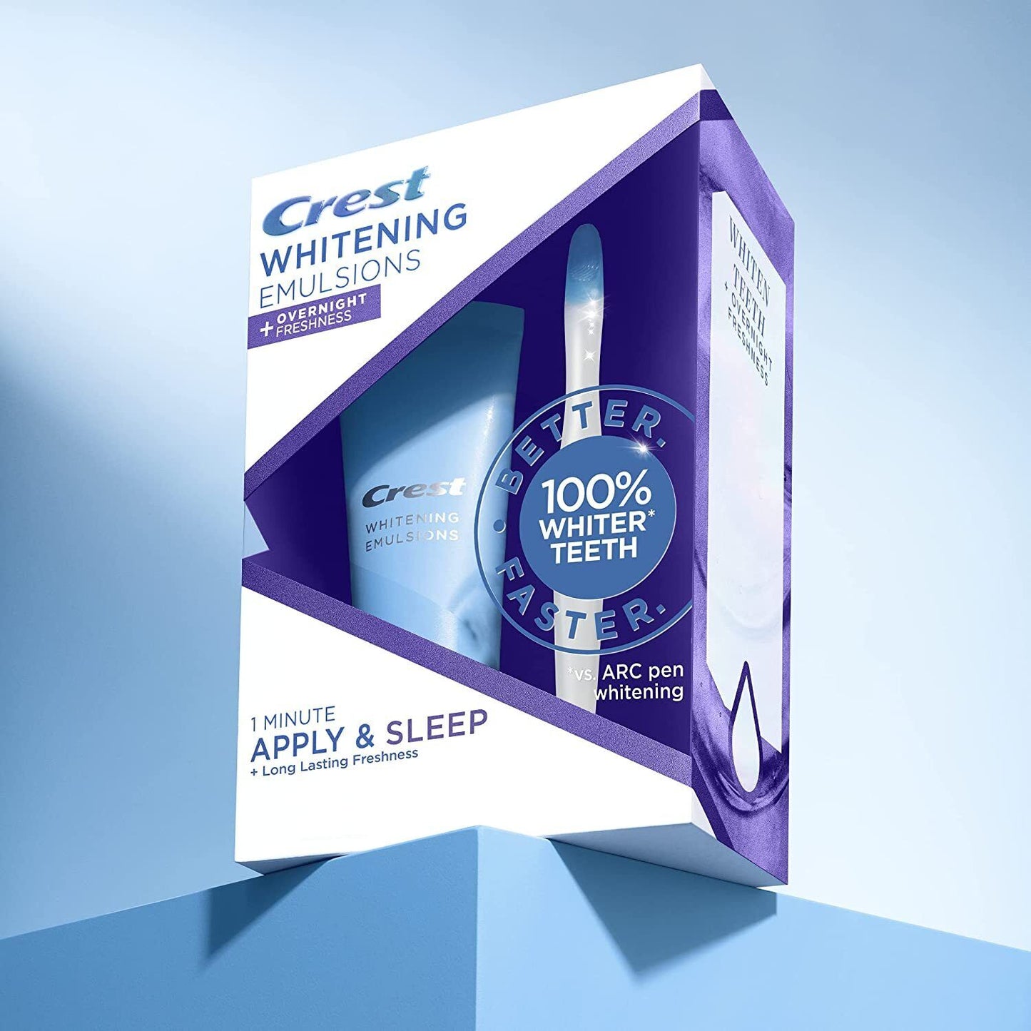 Crest Teeth Whitening Emulsions Overnight PM Express Treatment Apply & Sleep 25g