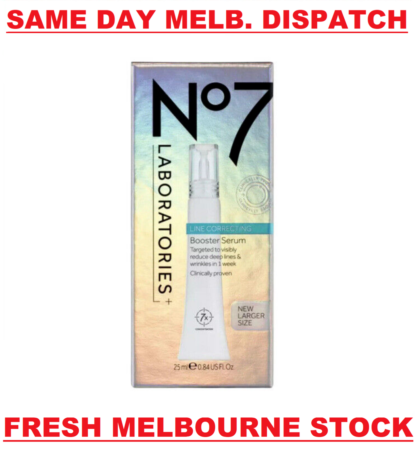 Boots No7 Laboratories LINE CORRECTING ANTI AGING Booster Serum 25mL - BRAND NEW