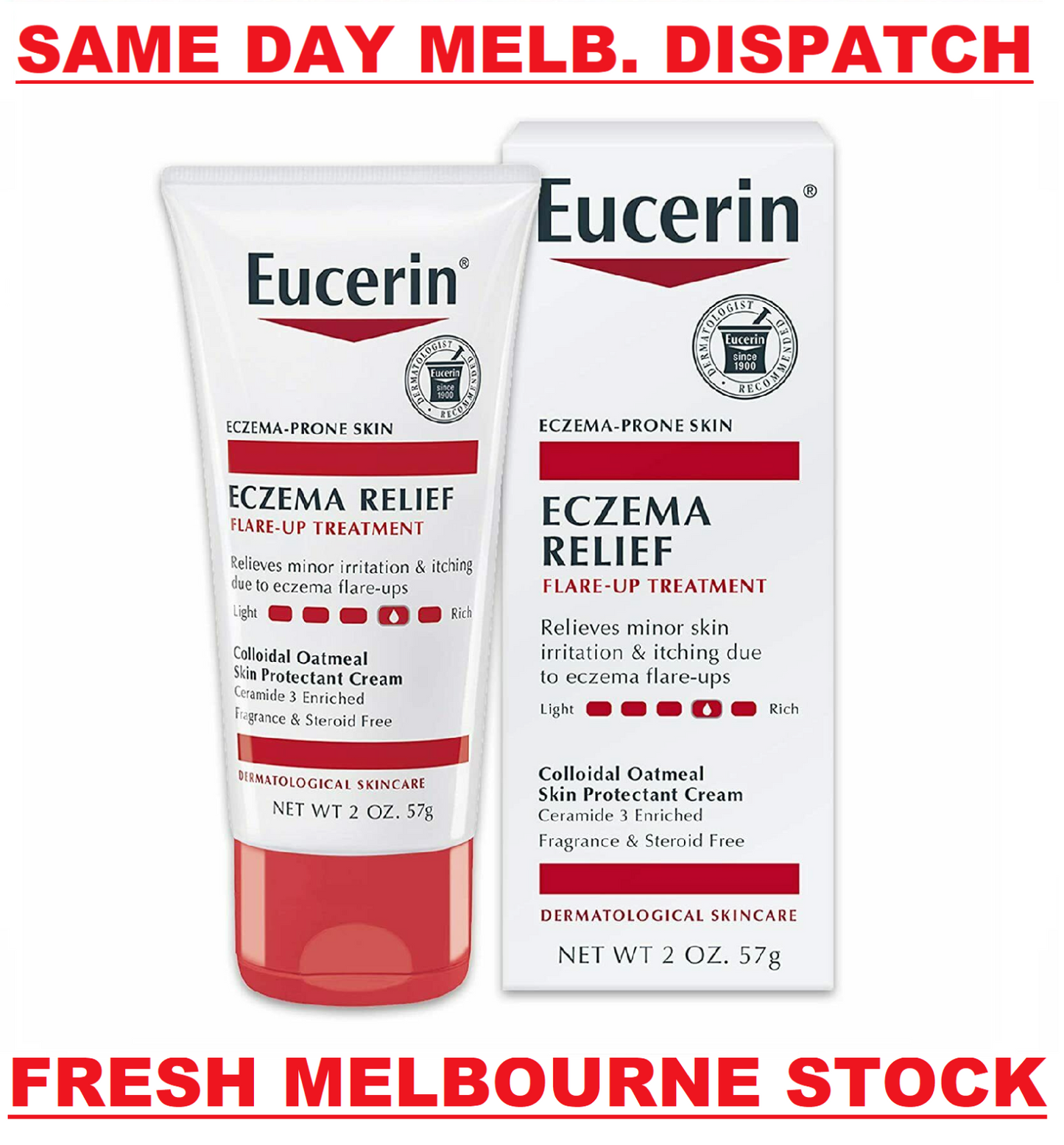 Eucerin Eczema Relief Flare Up Treatment Creme Dry Itchy Skin 57g NEW & SEALED