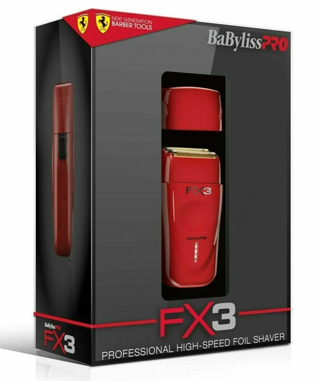 BabylissPRO FX3 Titanium Lithium Double Foil Hair Shaver Babyliss PRO FXX3S RED