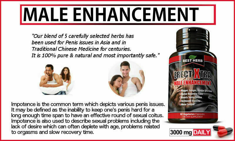 PENIS ENHANCEMENT PILLS - Naturally Increase Size Libido MAX STRENGTH 60 CAPS BH