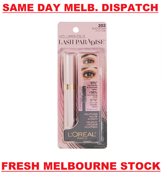 L'Oreal Paris Makeup Voluminous Lash Paradise Mascara 8.5mL Black Brown #202 NEW