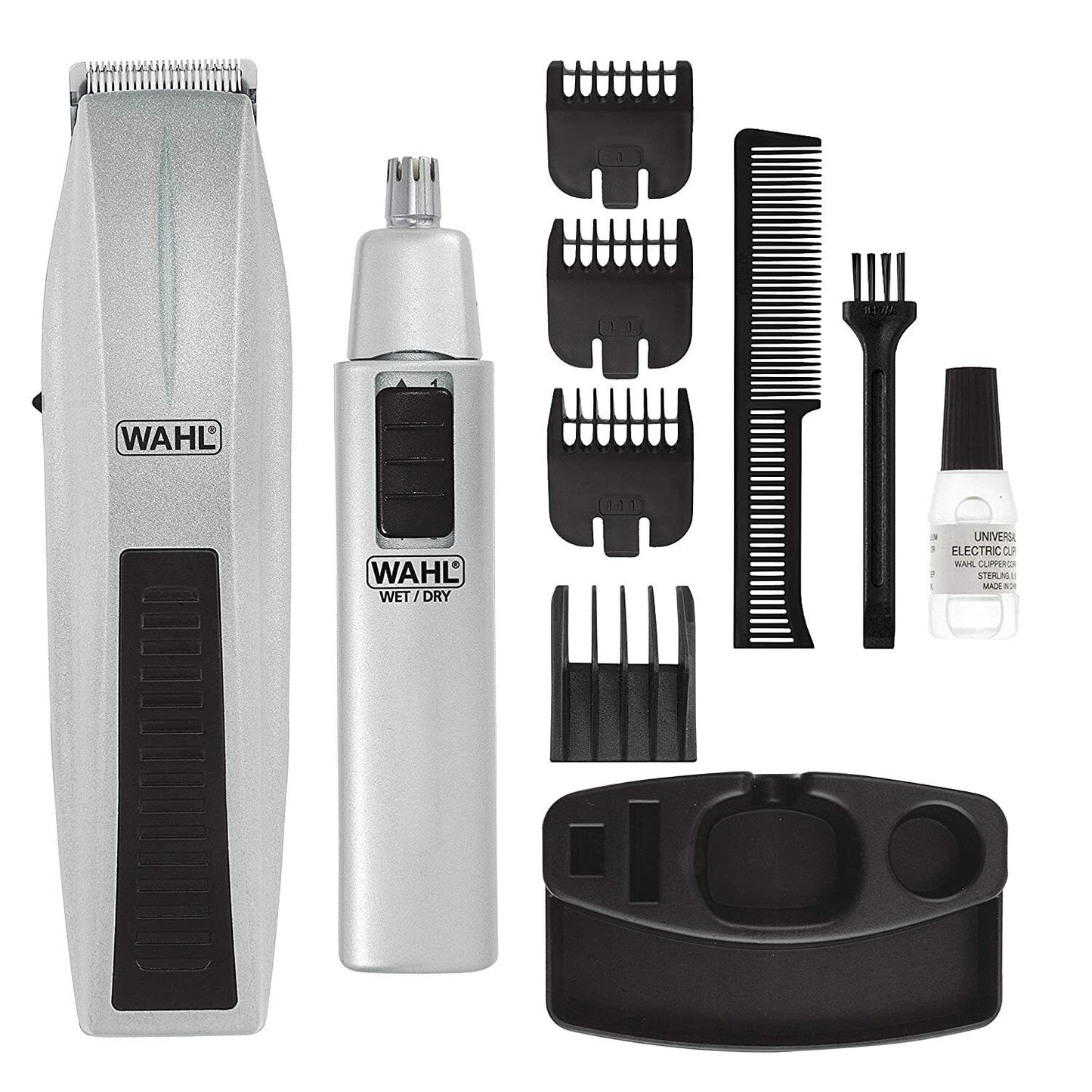 WAHL Beard & Moustache Battery Shaver + Bonus Nose Ear Trimmer - Grooming Kit