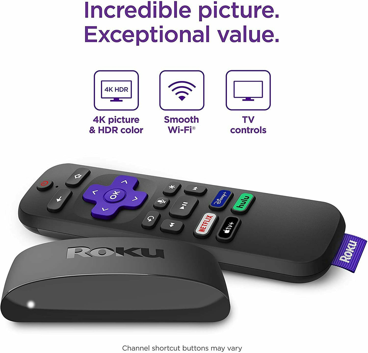 Roku Express 4K+ 2021 Voice Remote Streaming for Netflix Plex Amazon Prime Video