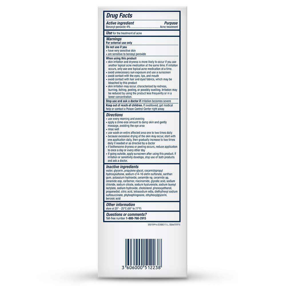 CeraVe Acne Treatment Foaming Cream Face Cleanser 4% Benzoyl Peroxide 150 mL NEW