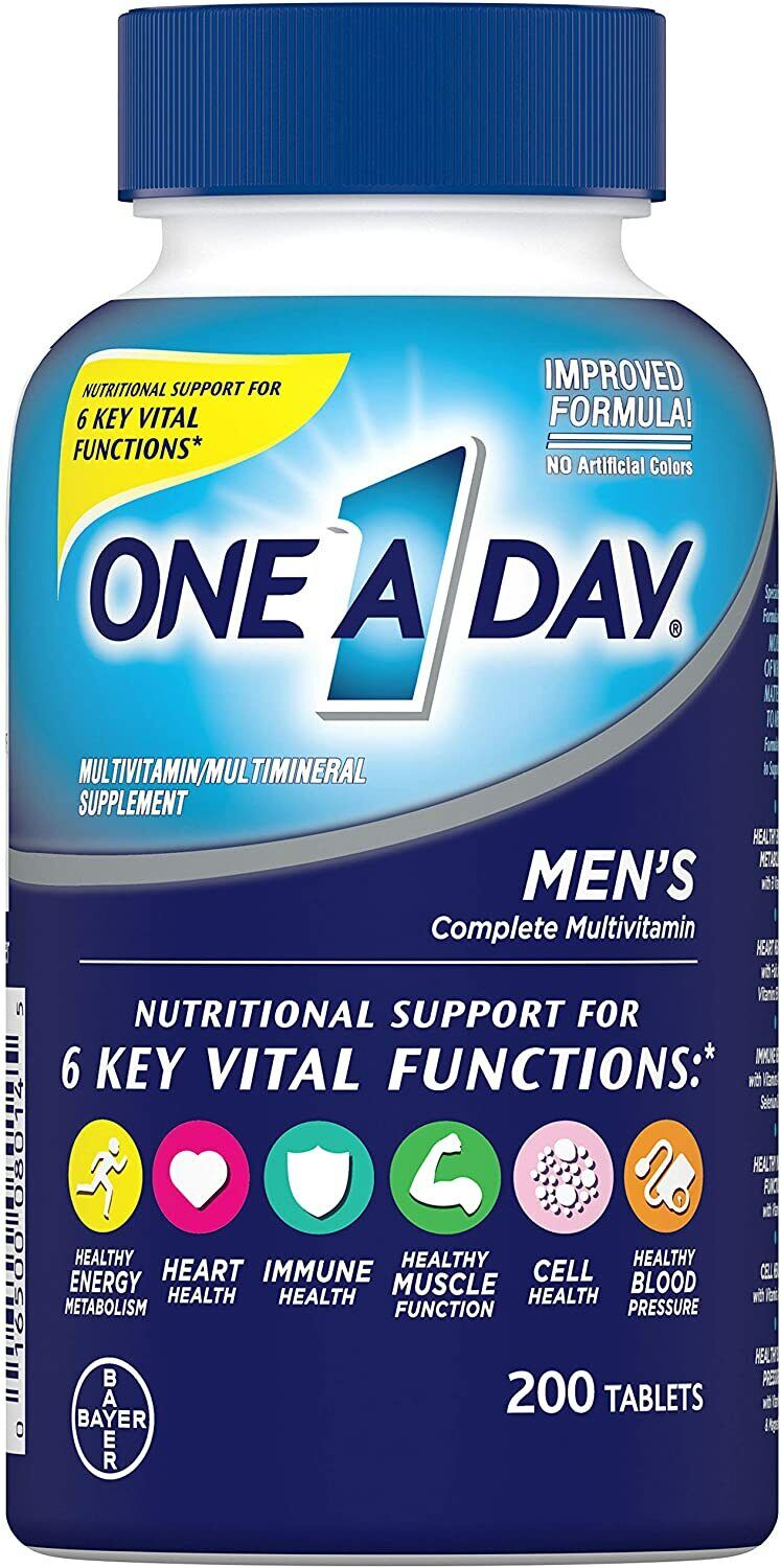 ONE-A-DAY COMPLETE Mens Multi Vitamins EXTRA STRENGTH USA QUALITY - 200 Tablets