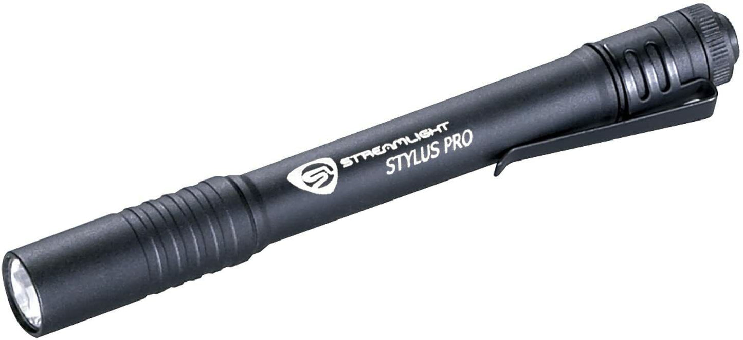 Streamlight 66118 Stylus Pro PenLight + Holster, Black with White LED 100 Lumens